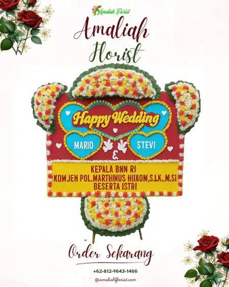Papan Bunga Pernikahan Murni